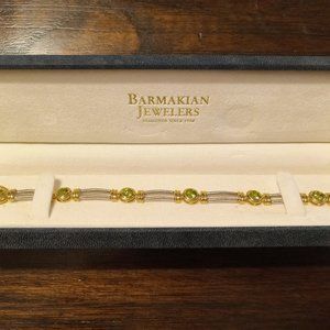 Peridot and gold bracelet - August birthstone!